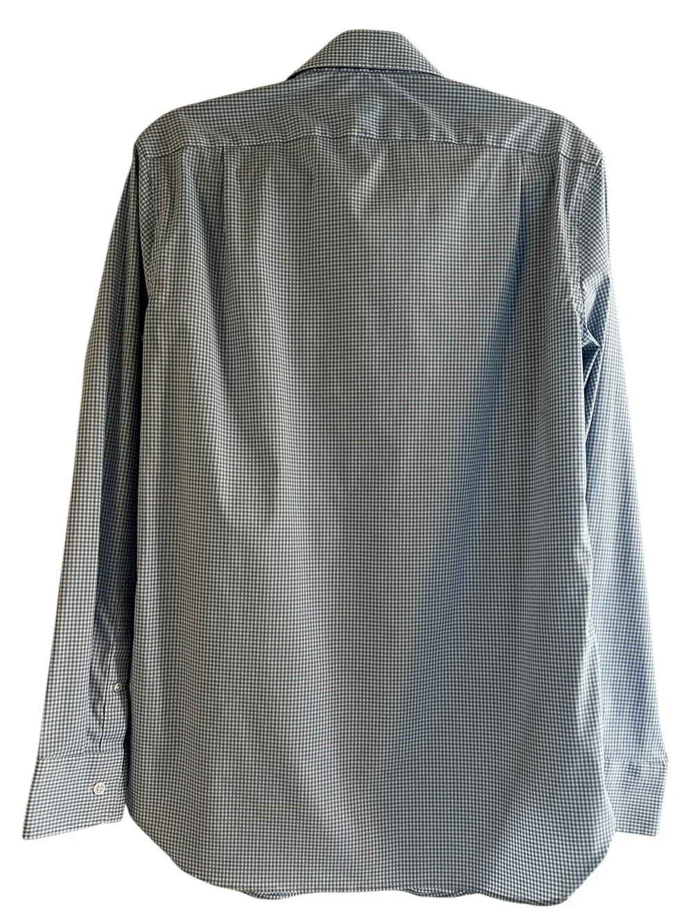 J.Crew Men's Blue Micro-Check Classic Dress Business Casual Button Down Shirt
